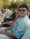 Sean and Harmony try to stay awake during the ceremony