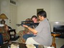 After they kicked us out of the Flamingo theater, Conrad showed us all his Airsoft equipment at his place