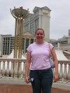Kristi poses in front of Caesar's Palace